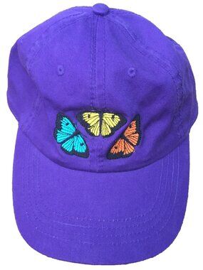 COBRA BUTTERFLY CAP HAT PURPLE EMBROIDERED STRAPBACK COTTON ADULT ADJUSTABLE